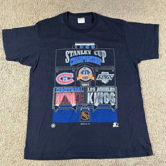 VTG 1993 Starter Montreal Canadiens vs Los Angeles Kings NHL Stanley Cup Size L - Picture 1 of 6